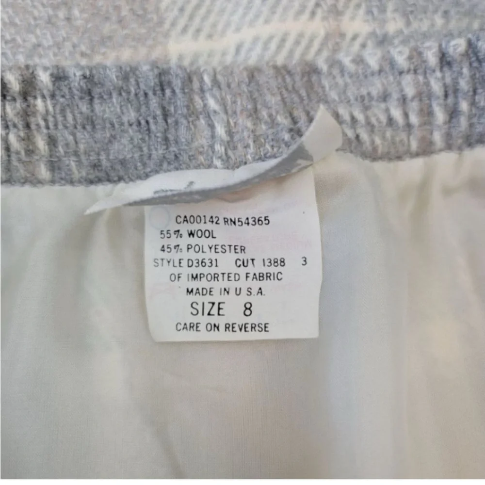 Vintage Plaid Wool Blend A-Line Skirt - Picture 7 of 8